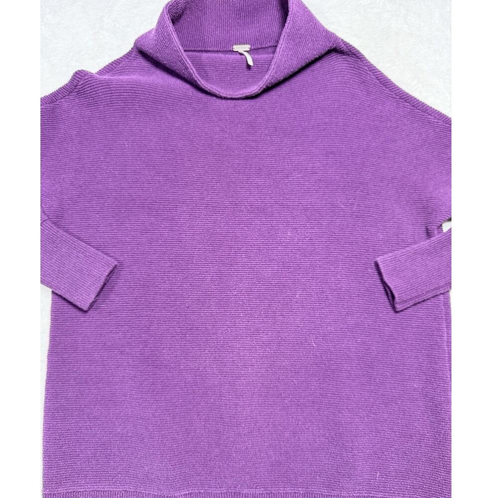 Free People Ottoman Slouchy Tunic Sweater Purple Mock Neck Boho Womens Sz XS